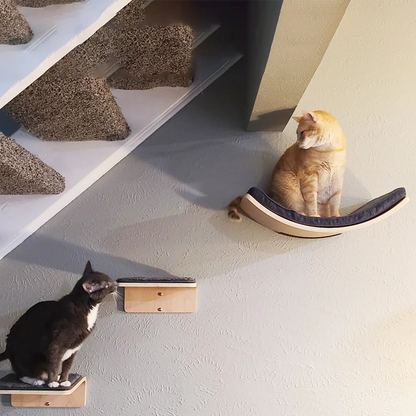 Meowsera Large Curved Cat Shelf - Wall-Mounted Cat Beds