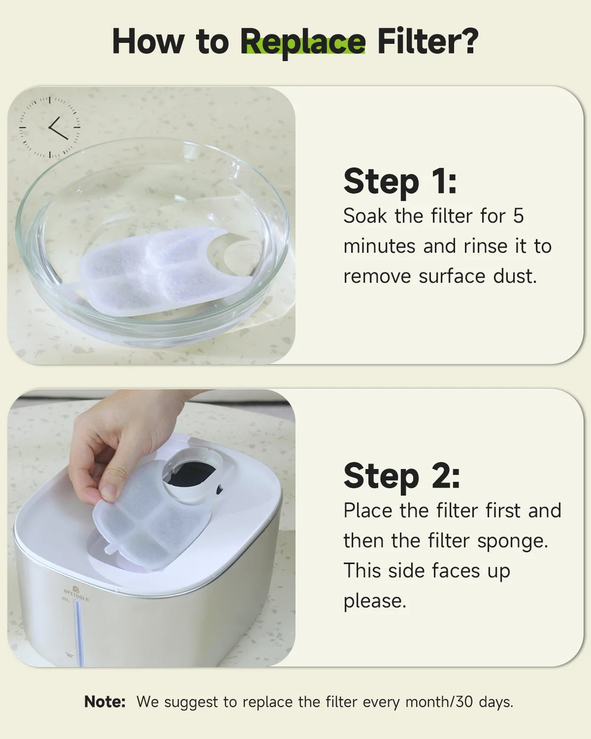 Stainless Water Fountain Filters 8-Pack