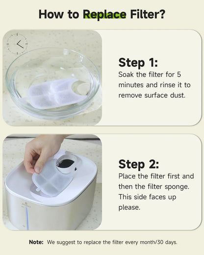 Stainless Water Fountain Filters 8-Pack